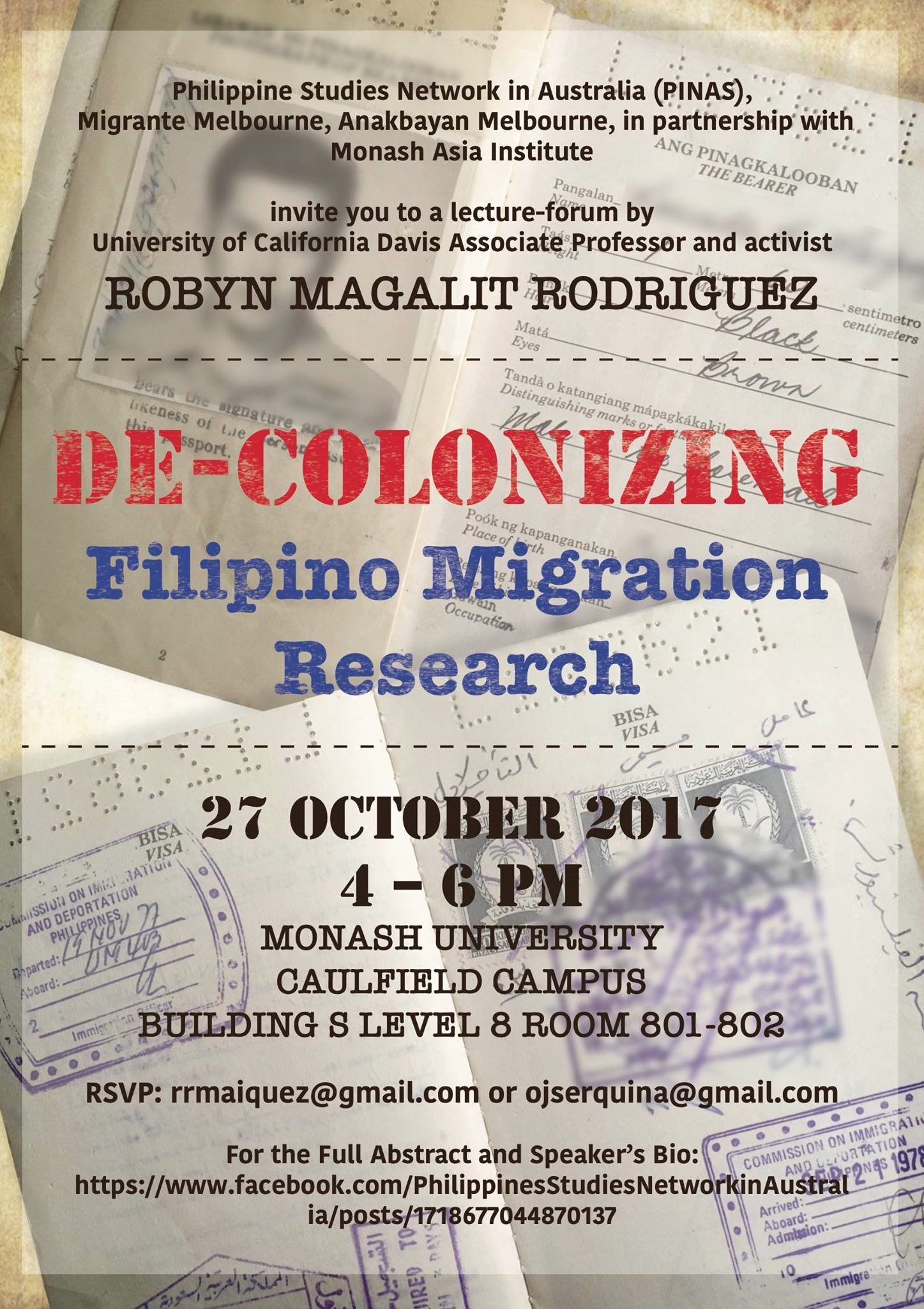 Monash University seminar poster
