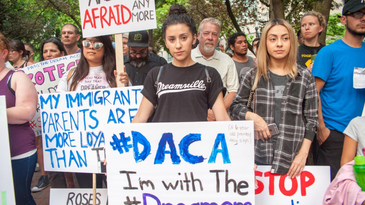 Photo of DACA Advocates Protesting the Trump administration's Handling of Daca