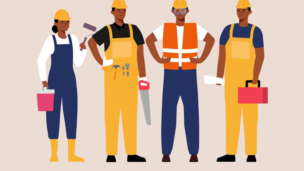 cartoon character of immigrant labor image