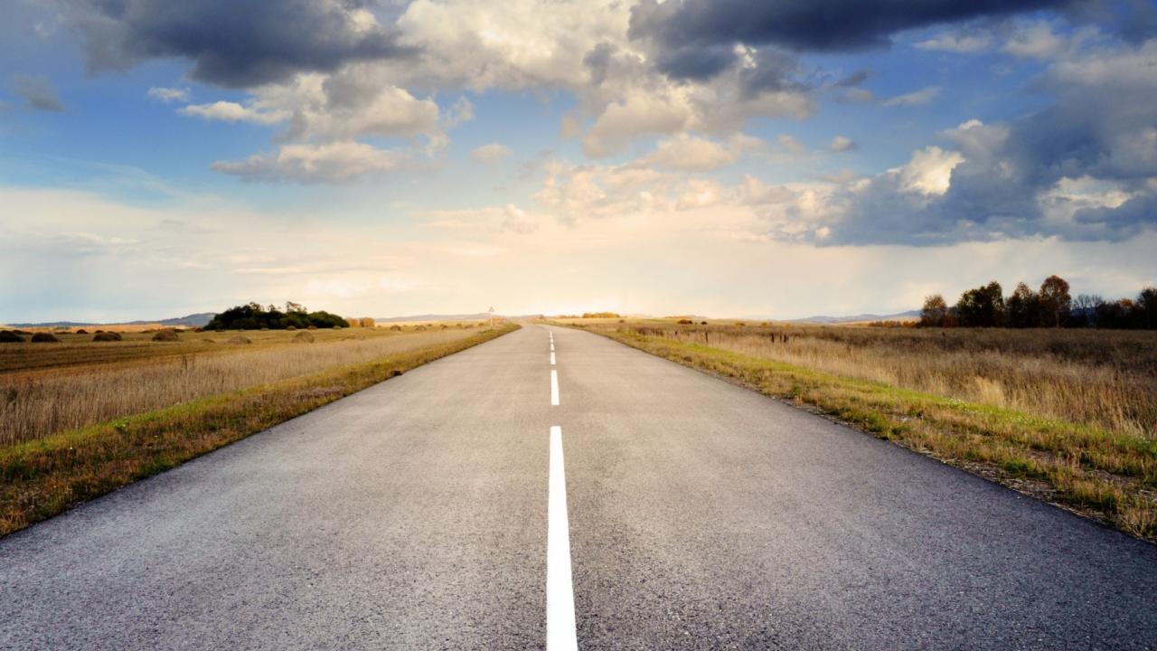 road and clouds