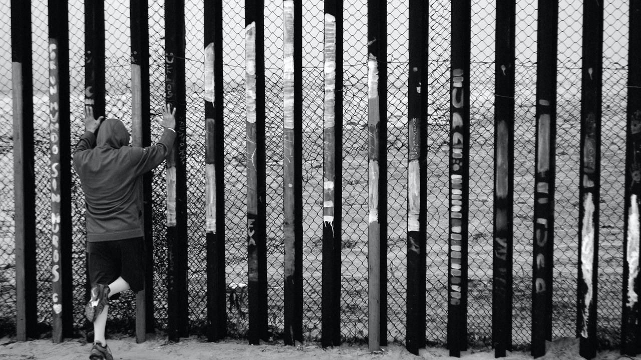 fence/person standing behind