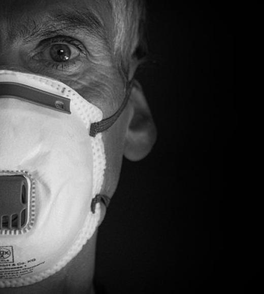 Person with mask.