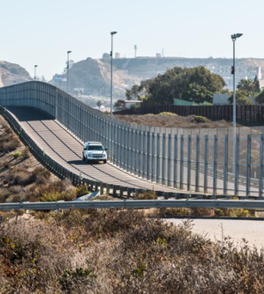 Border Patrol Car Perusing the US-Mexico Border