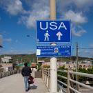 Sign at the border of Tijuana and US